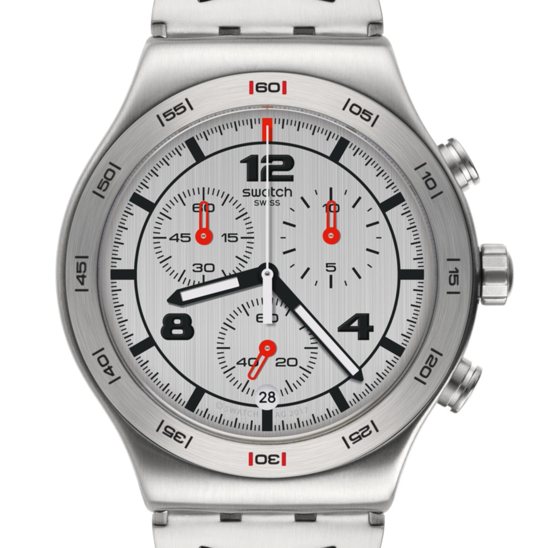 YVS447G Reloj Swatch Irony Hombre Correa de Acero Plateado