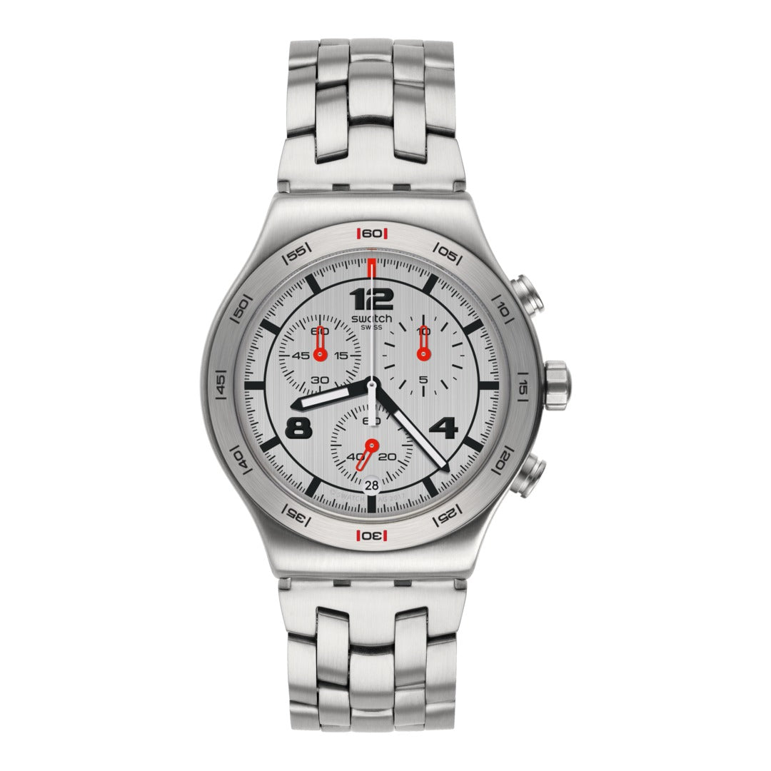 YVS447G Reloj Swatch Irony Hombre Correa de Acero Plateado