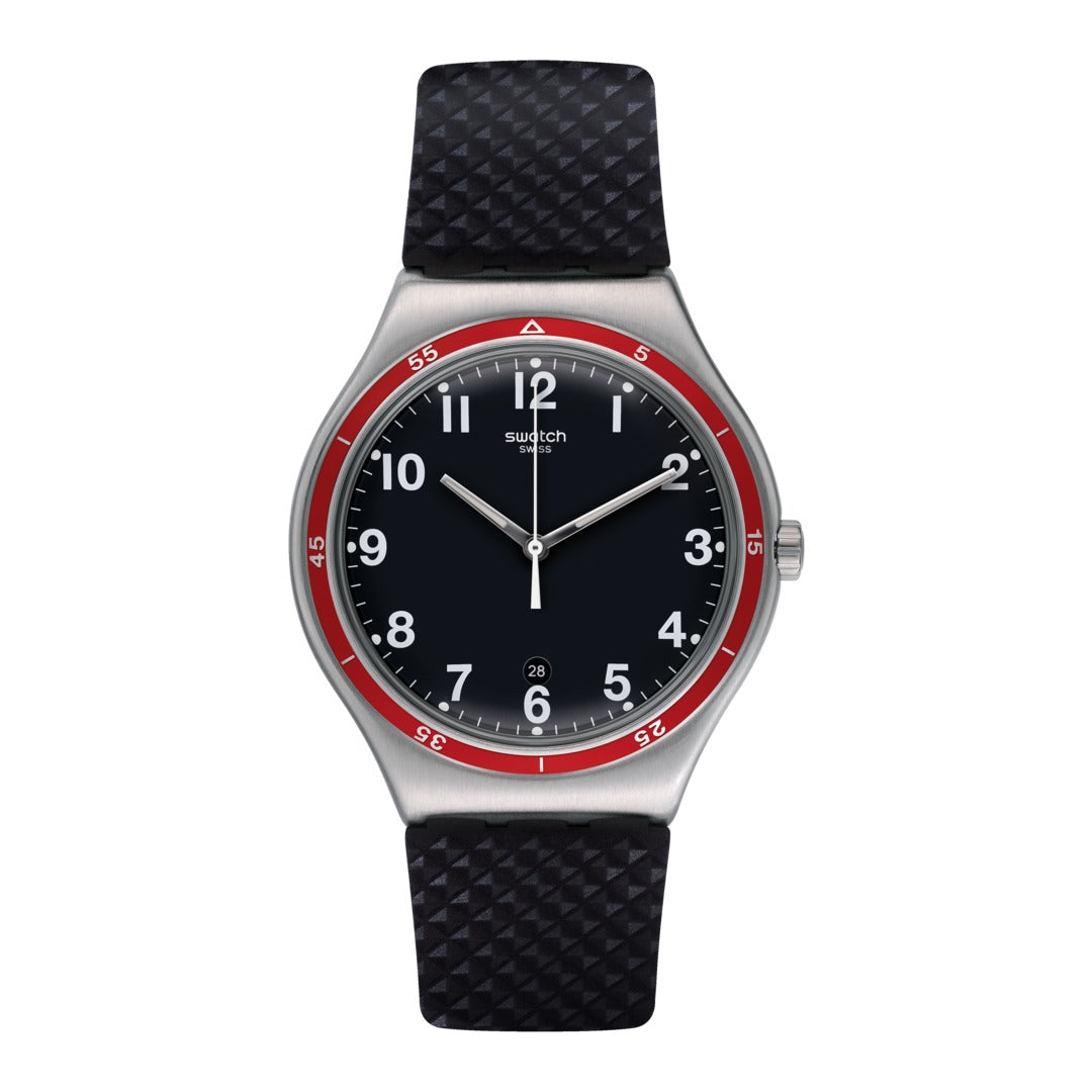 YWS417 Reloj Swatch Red Wheel de hombre correa de resina