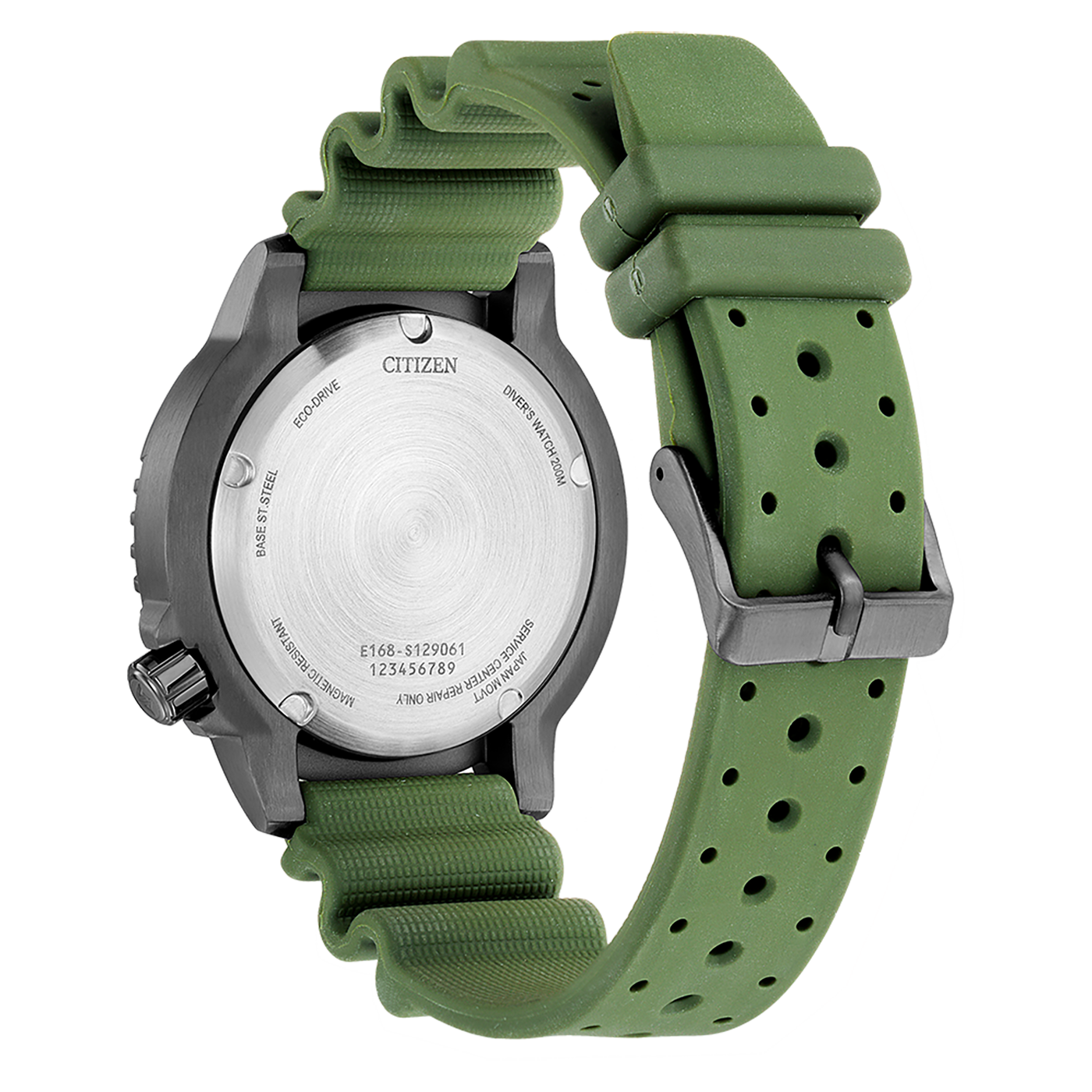bn0157-11x Reloj Citizen Eco-drive de hombre pulsera de caucho 44 mm - Vista lateral