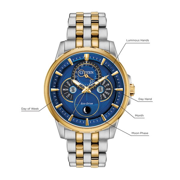 bu0054-52l Reloj Citizen Eco-drive de caballero pulsera de metal 44 mm - Vista lateral