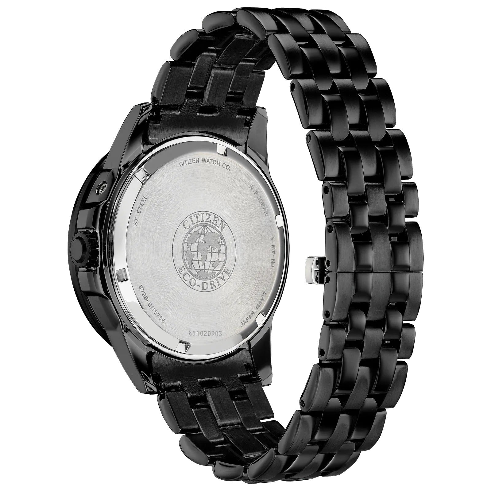 bu0057-54e Reloj Citizen Calendrier Moonphase Eco-drive de hombre pulsera de metal 44 mm - Detalle de esfera