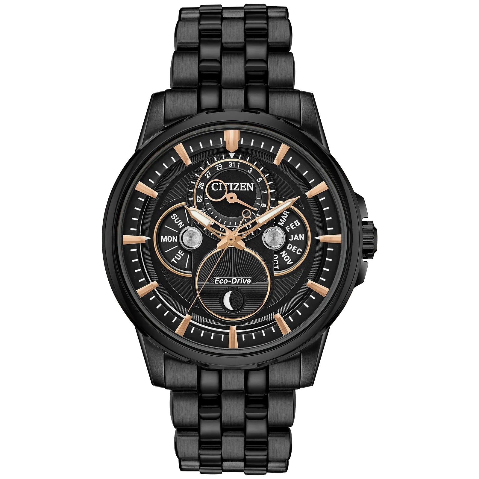 bu0057-54e Reloj Citizen Calendrier Moonphase Eco-drive de hombre pulsera de metal 44 mm - Reloj original en Guatemala