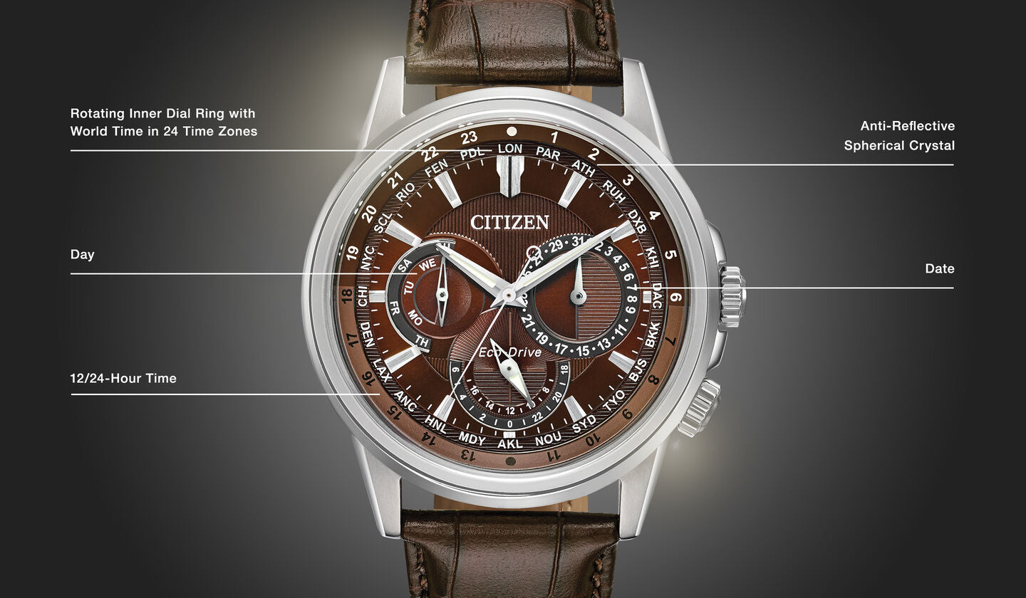 bu2020-29x Reloj Citizen Calendrier de hombre pulsera de piel 44 mm Eco-drive - Vista trasera