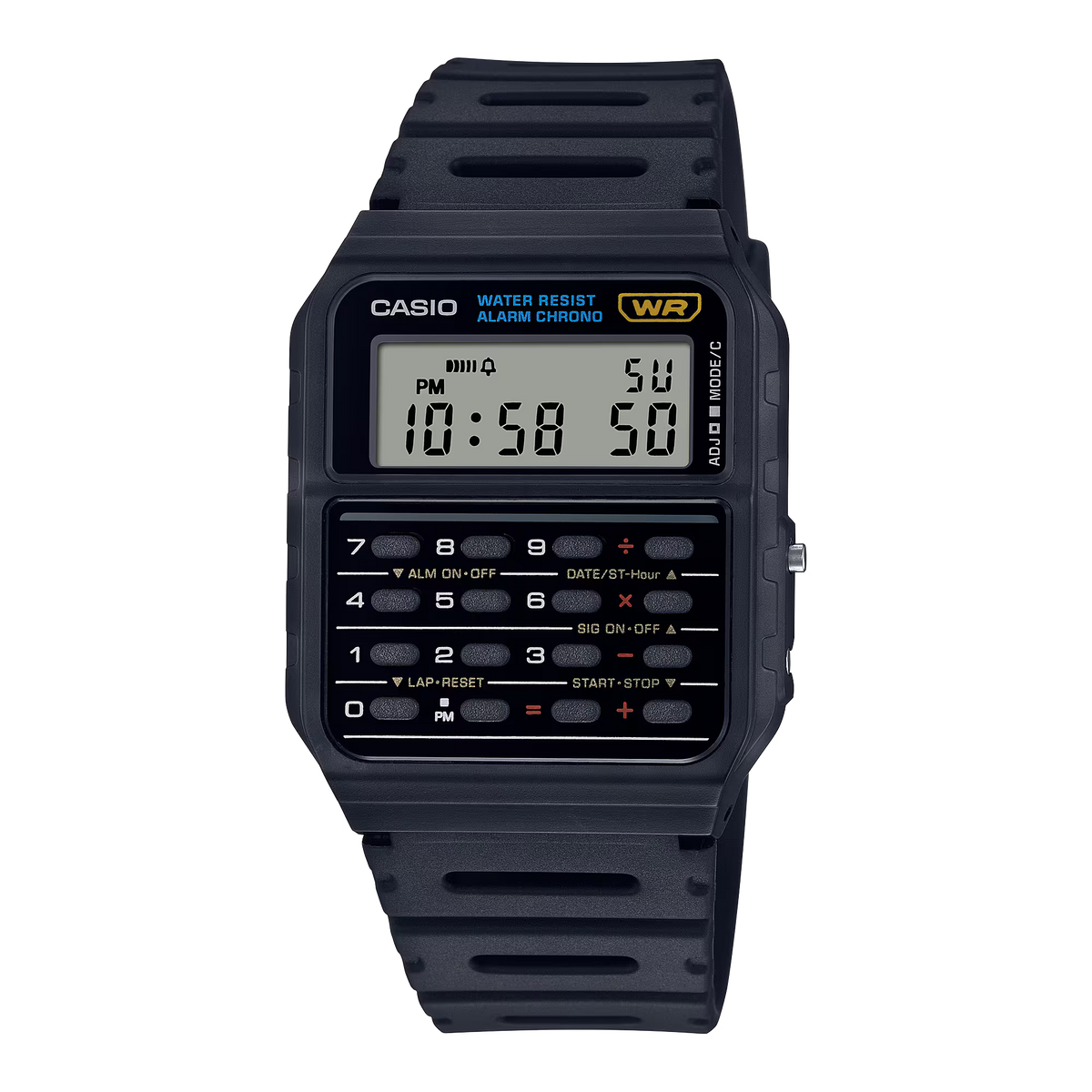 CA-53W-1 Reloj Casio para Hombre, Con Calculadora - Negro