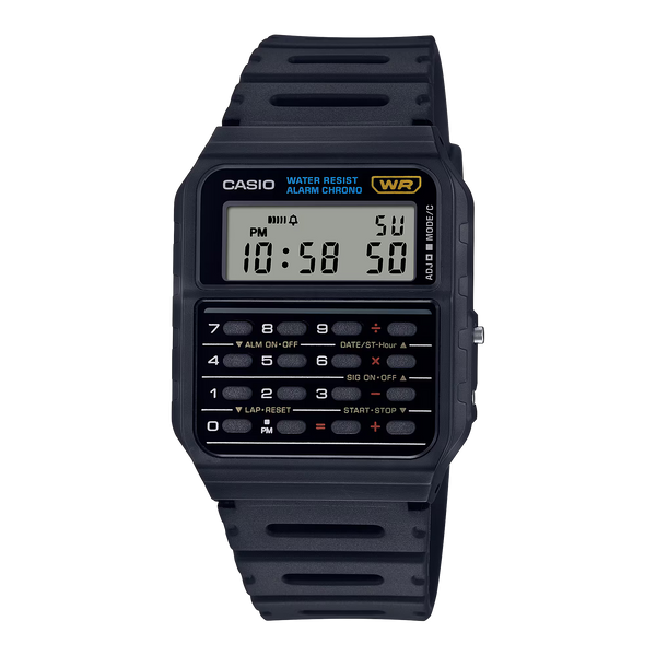 CA-53W-1 Reloj Casio para Hombre, Con Calculadora - Negro