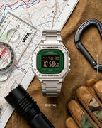 W-218HD-3AV Reloj Casio unisex correa de metal digital - Acero Inoxidable Plateado
