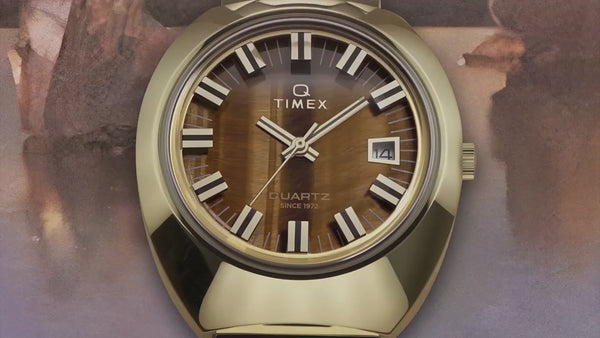 TW2Y33100 Reloj Timex Q 1972 de hombre correa de metal plateado · video oficial (timex.com)