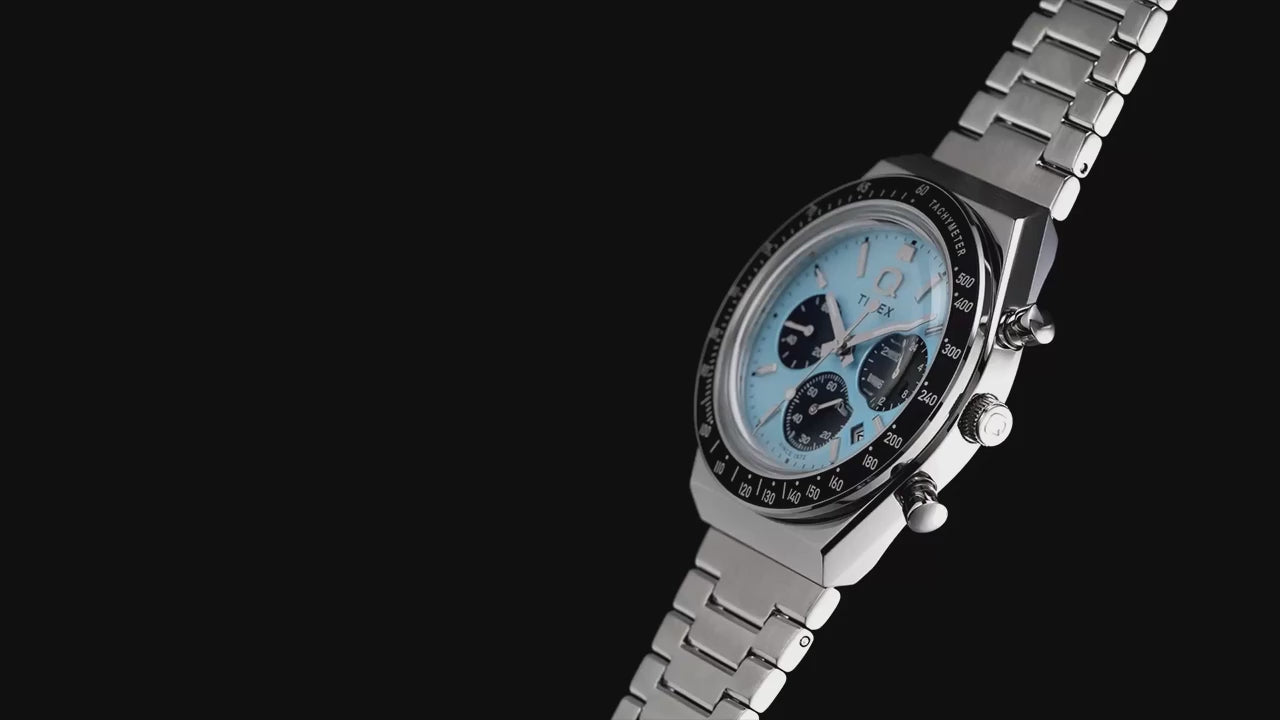 TW2Y88600 Reloj Timex Q de hombre correa de metal plateado · video oficial (timex.com)
