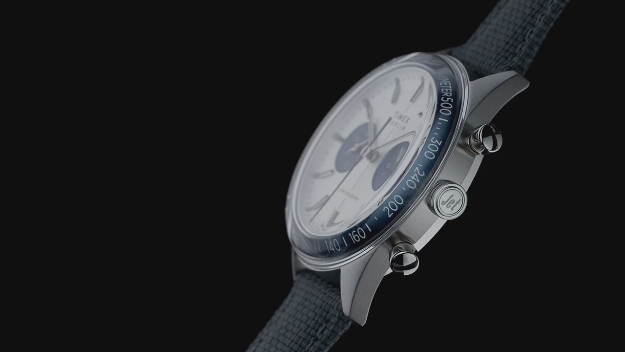 TW2Y89900 Reloj Timex Marlin Jet de hombre correa de tela azul · video oficial (timex.com)