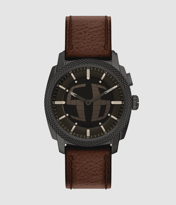 FS6165 Reloj Fossil Machine de hombre correa de cuero marrón · video oficial (fossil.com)