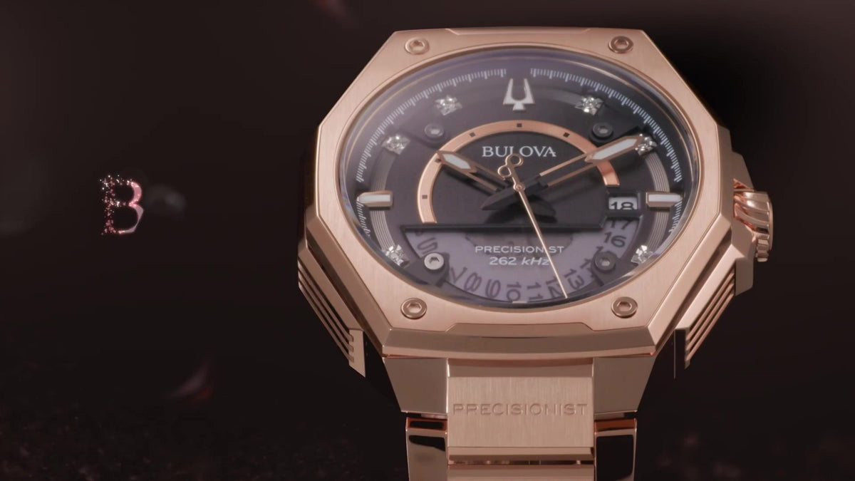 97D129 Reloj Bulova Series X de caballero pulsera de metal · video oficial (bulova.com)