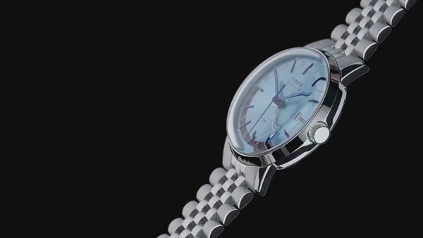 TW2Y84100 Reloj Timex Marlin GMT de hombre correa de metal plateado · video oficial (timex.com)