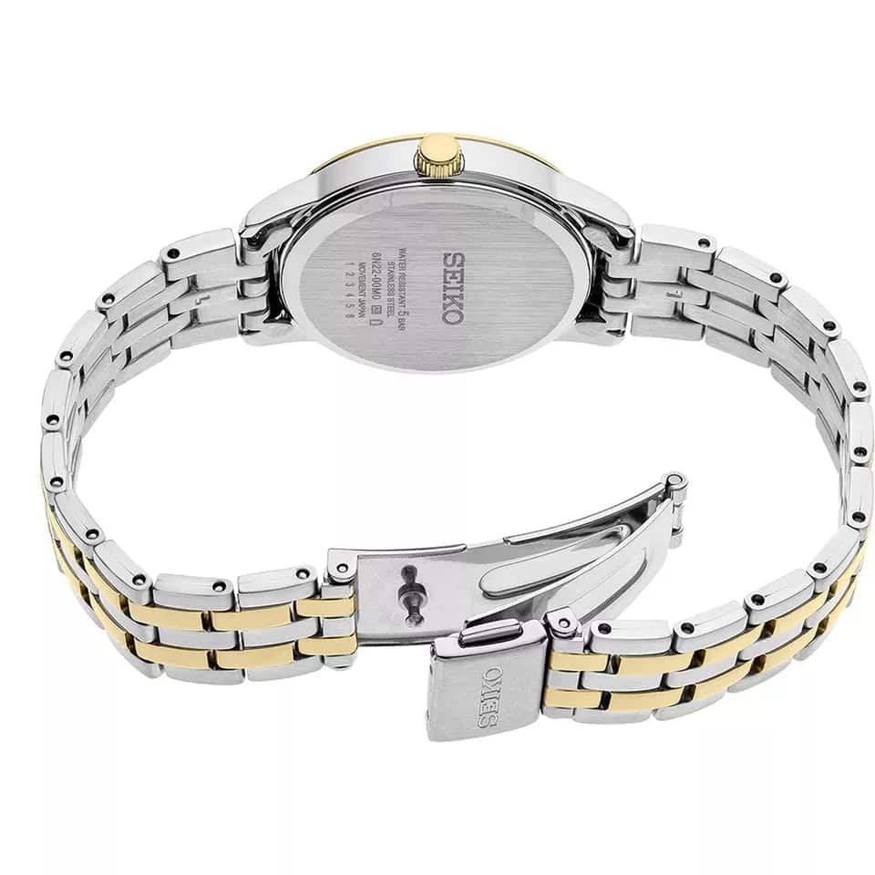 SUR410P1 Reloj Seiko Clásico Análogo para Mujer con Brazalete de Metal - Acero Inoxidable Bicolor