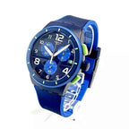 SUSN409 Reloj Swatch Bleu Sur Bleu Análogo para Caballero con Correa de Resina